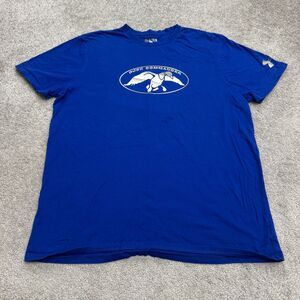 Under Armour Loose Fit HeatGear Graphic T-Shirt Men XL Blue Cotton Crew Neck Tee